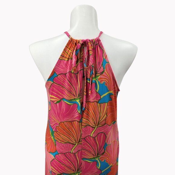 Trina Turk Medium Milan Gingko Halter Floral Maxi Dress NWT $198 - Picture 6 of 8